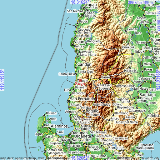 Topographic map of Suyo