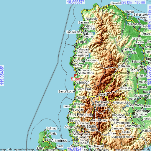 Topographic map of Suso