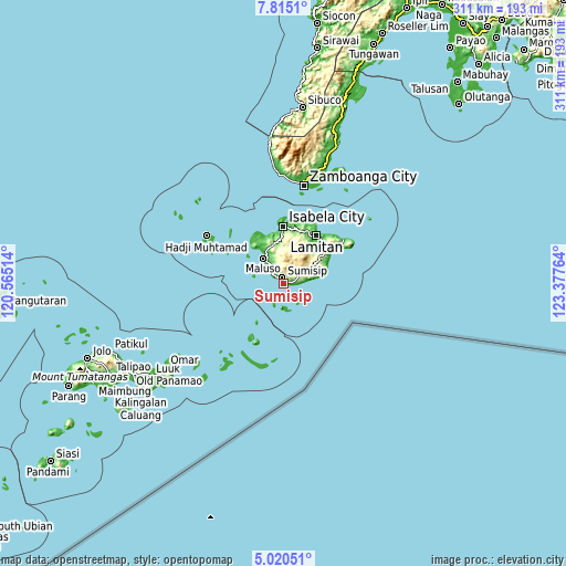 Topographic map of Sumisip