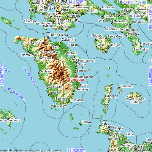 Topographic map of Sumagui