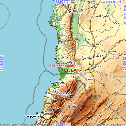Topographic map of Ra’s al Khashūfah