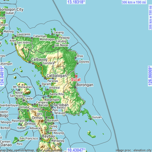 Topographic map of Sulat