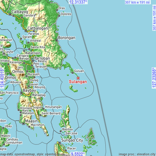 Topographic map of Sulangan