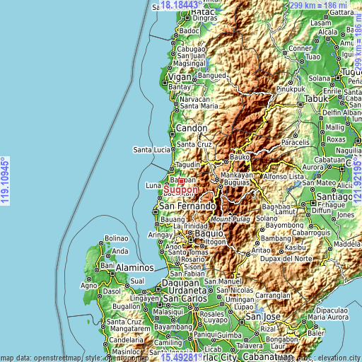 Topographic map of Sugpon