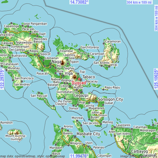 Topographic map of Sugcad