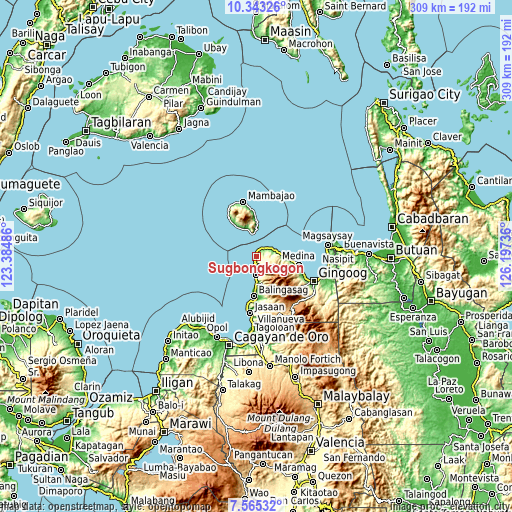 Topographic map of Sugbongkogon