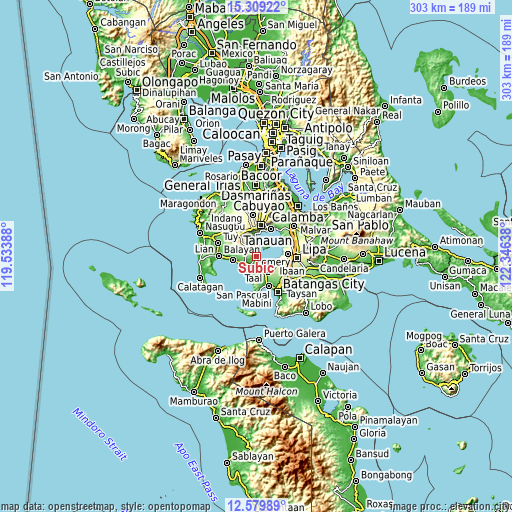 Topographic map of Subic