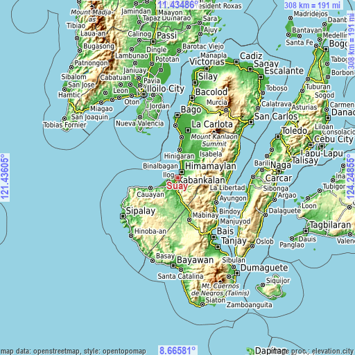 Topographic map of Suay