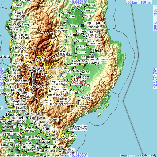 Topographic map of Soyung