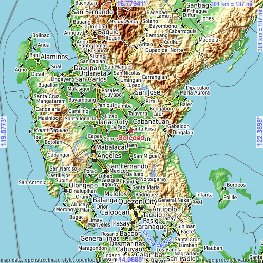 Topographic map of Soledad