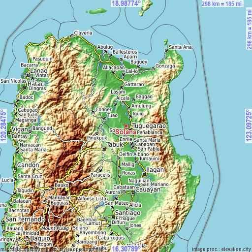 Topographic map of Solana