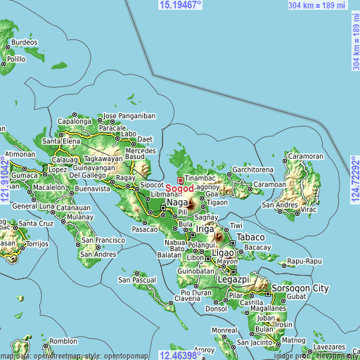 Topographic map of Sogod