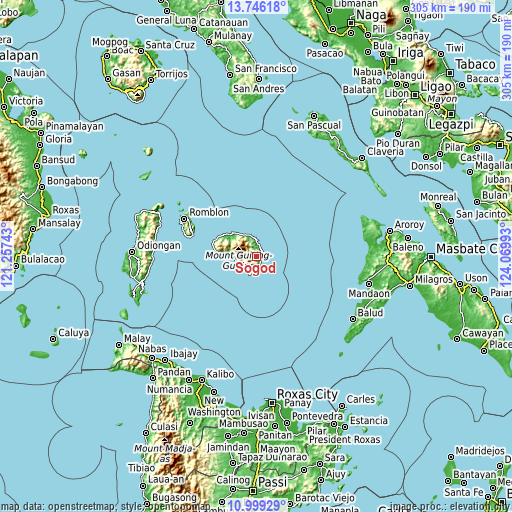 Topographic map of Sogod