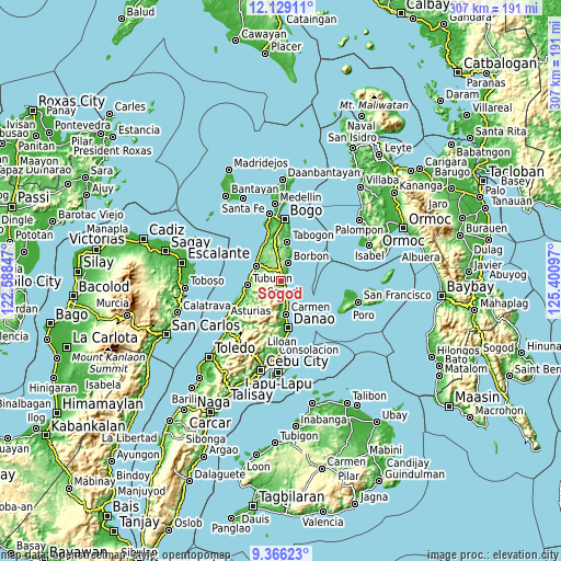 Topographic map of Sogod