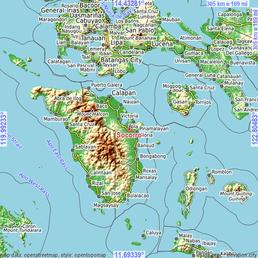 Topographic map of Socorro