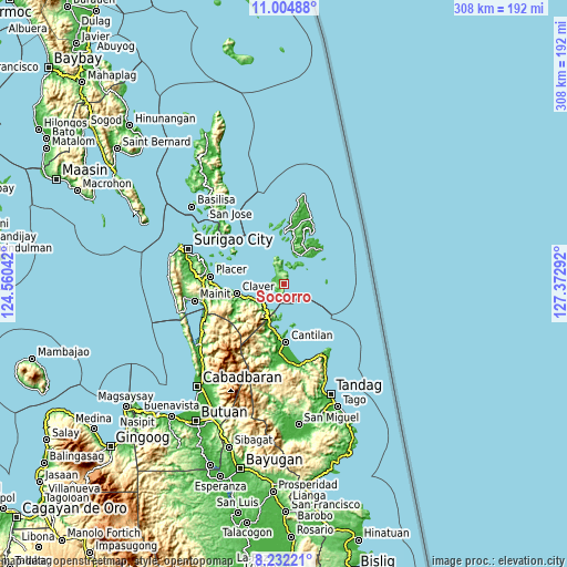 Topographic map of Socorro