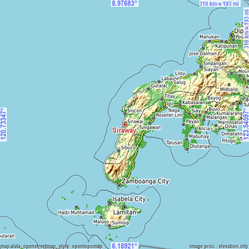 Topographic map of Siraway