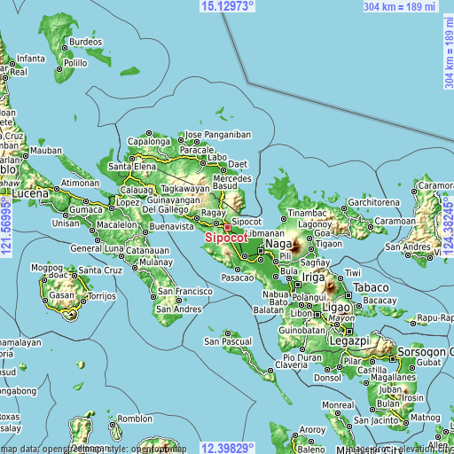 Topographic map of Sipocot