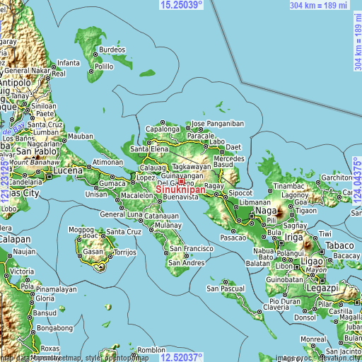 Topographic map of Sinuknipan