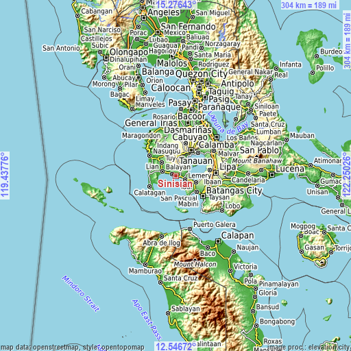 Topographic map of Sinisian