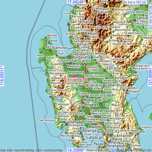 Topographic map of Sinilian First