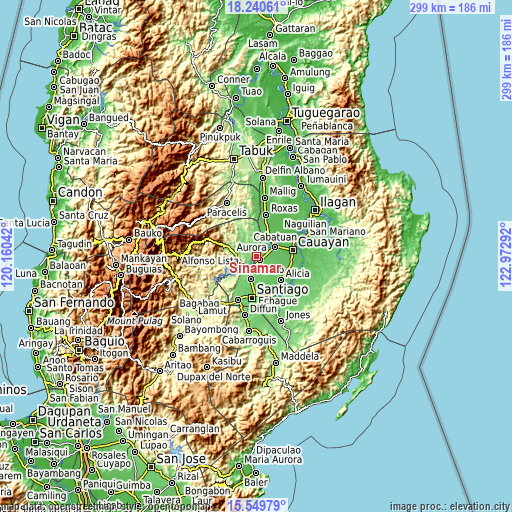 Topographic map of Sinamar