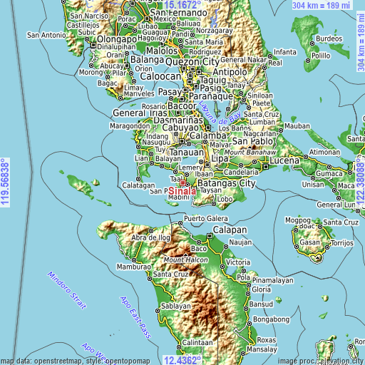 Topographic map of Sinala