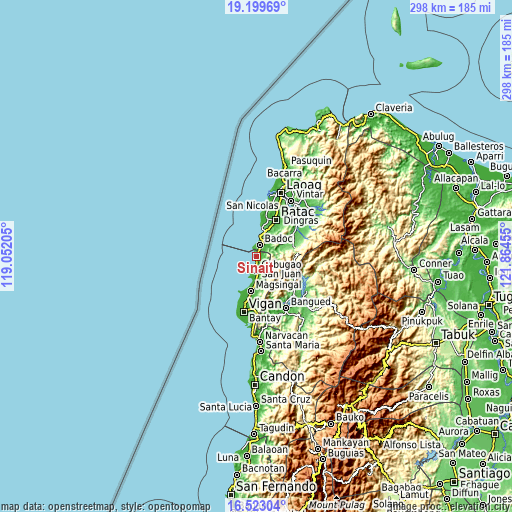 Topographic map of Sinait