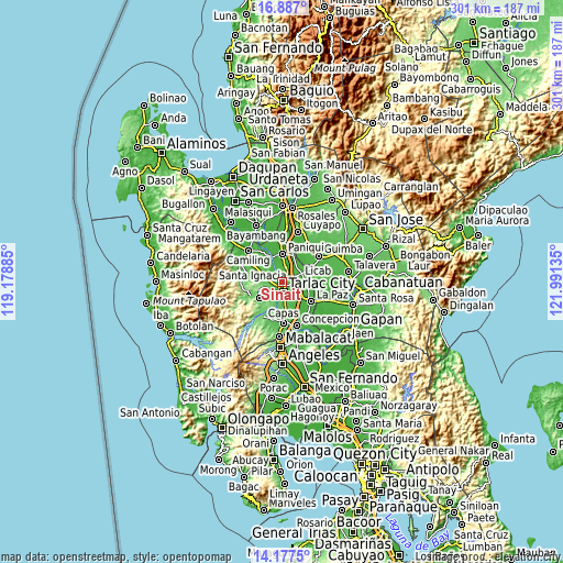 Topographic map of Sinait