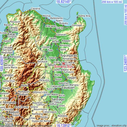 Topographic map of Simanu Sur