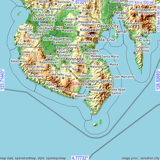 Topographic map of Silway 7