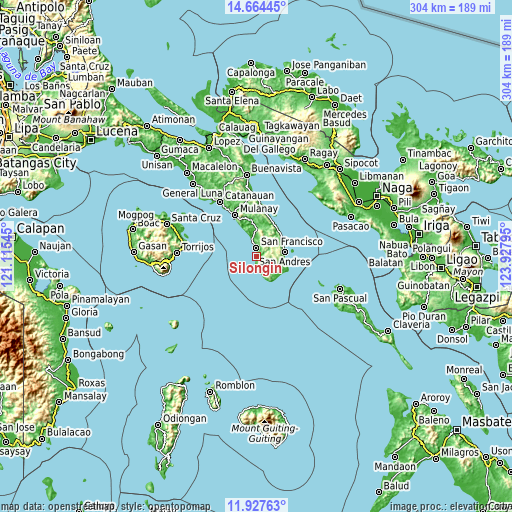 Topographic map of Silongin