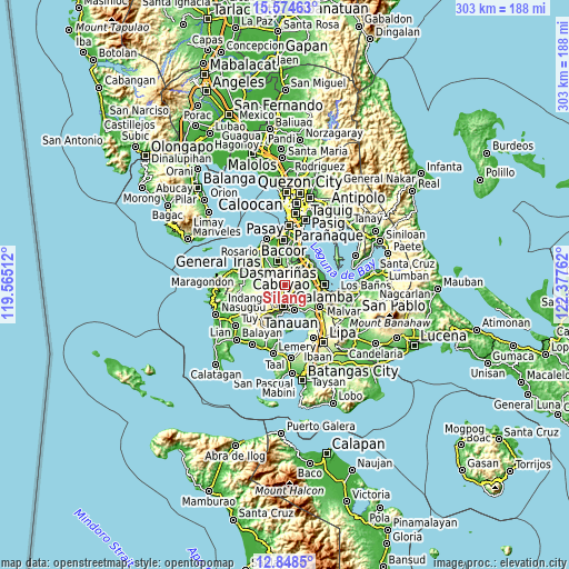 Topographic map of Silang