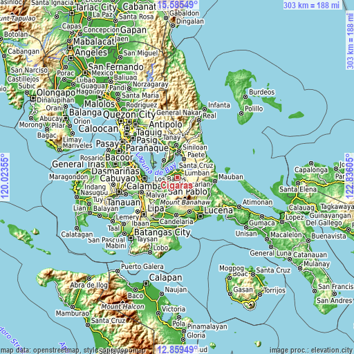 Topographic map of Cigaras