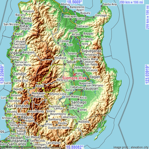 Topographic map of Siempre Viva