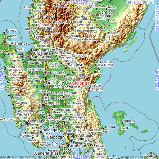 Topographic map of Siclong