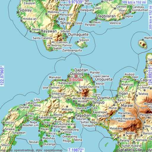 Topographic map of Sibutao