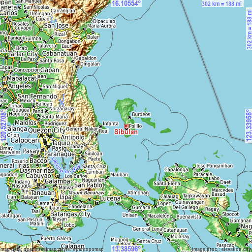 Topographic map of Sibulan