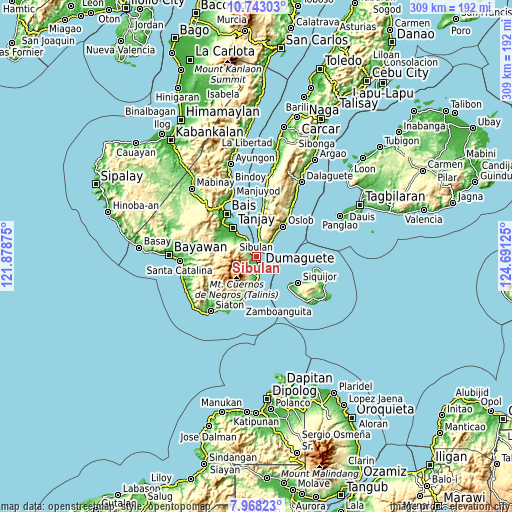 Topographic map of Sibulan