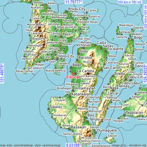 Topographic map of Sibucao