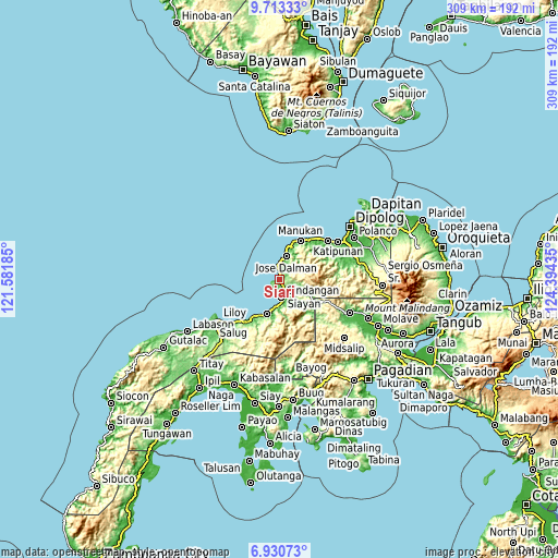 Topographic map of Siari