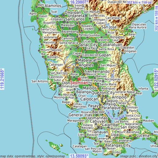 Topographic map of Sexmoan