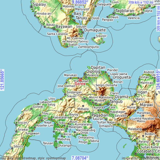 Topographic map of Seres