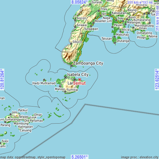 Topographic map of Semut