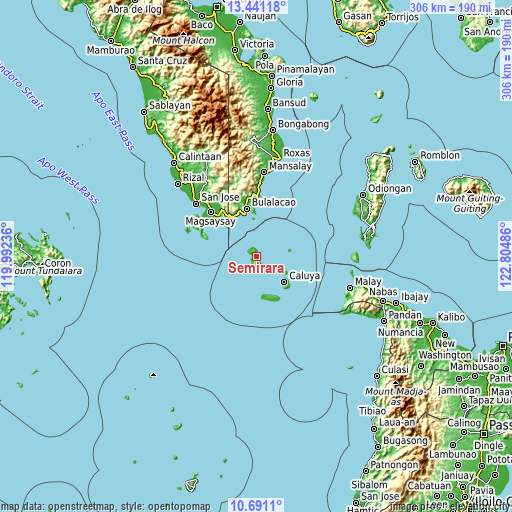 Topographic map of Semirara
