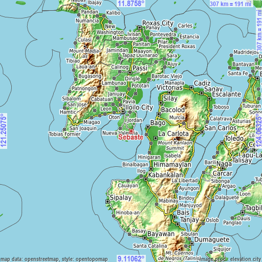 Topographic map of Sebaste