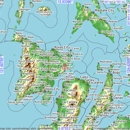 Topographic map of Sara