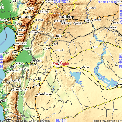 Topographic map of Kafr Şaghīr