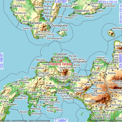 Topographic map of Sapang Dalaga