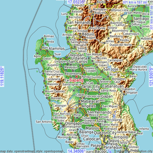 Topographic map of Sapang